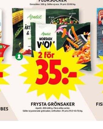 ICA Maxi Apetit grönsaker erbjuda