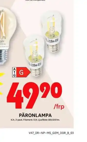 ICA Maxi Ica päronlampa erbjuda