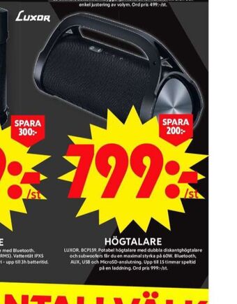 ICA Maxi Luxor högtalare erbjuda