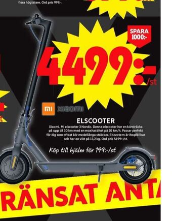 ICA Maxi Xiaomi el-scooter erbjuda