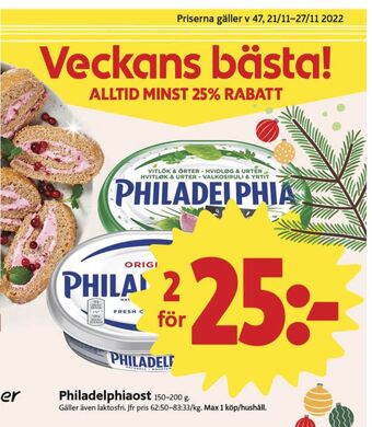ICA Nära Philadelphia färskost erbjuda