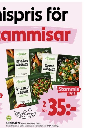 ICA Nära Apetit grönsaker erbjuda
