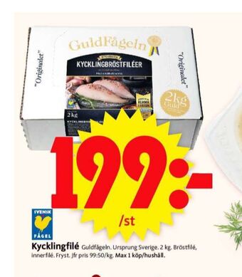 ICA Supermarket Guldfågeln kycklingbröstfilé erbjuda