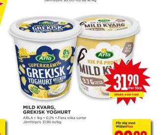 Willys Arla yoghurt erbjuda