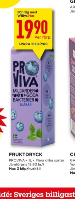 Willys Proviva fruktdryck erbjuda