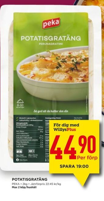 Willys Peka potatisgratäng erbjuda