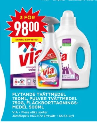 Willys Via tvättmedel flytande erbjuda