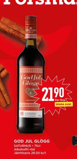 Willys Hemma Saturnus glögg erbjuda