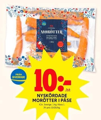 Nyskördade Morötter i Påse