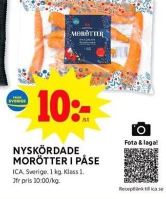 ICA Kvantum Nyskördade Morötter i Påse erbjuda