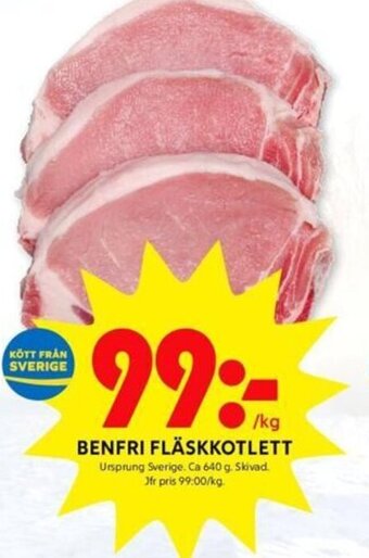 ICA Kvantum Benfri Fläskkotlett erbjuda