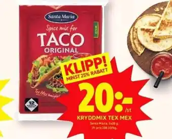 ICA Kvantum Kryddmix Tex Mex erbjuda