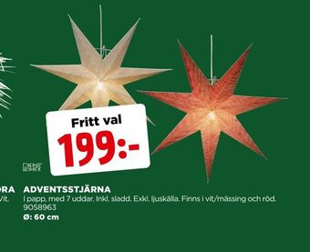 Jem&Fix Adventsstjärna erbjuda