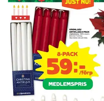 Coop Forum Kronljus/ antikljus 8-pack erbjuda