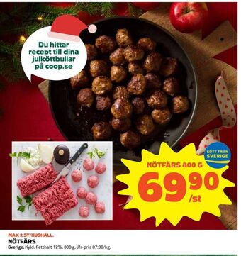 Coop Konsum Nötfärs erbjuda