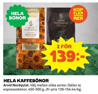 Coop Daglivs Hela kaffebönor erbjuda