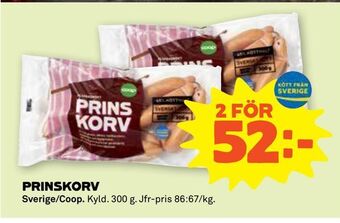 Stora Coop Prinskorv erbjuda