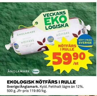 Coop Konsum Ekologisk nötfärs i rulle erbjuda