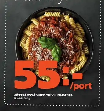 Stora Coop Köttfärssås med trivilini-pasta erbjuda