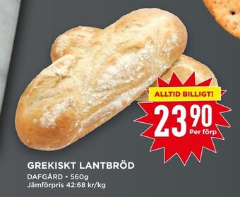 Willys Grekiskt lantbröd erbjuda