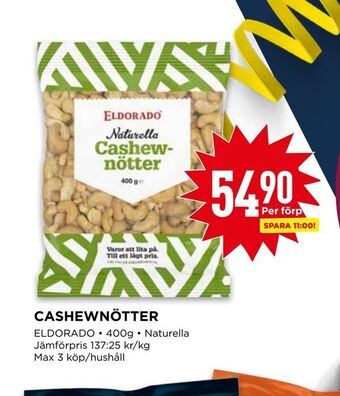 Willys Cashewnötter erbjuda
