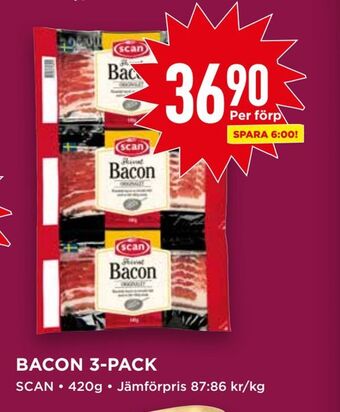 Willys Bacon 3-pack erbjuda