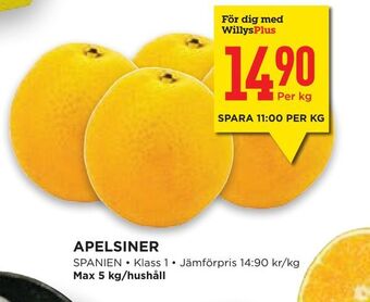Willys Hemma Apelsiner erbjuda