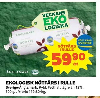 Coop Ekologisk nötfärs i rulle erbjuda