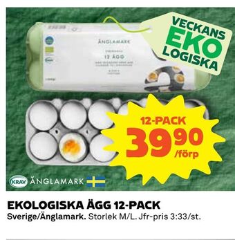 Coop Ekologiska ägg 12-pack erbjuda
