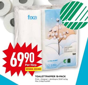 Willys Toalettpapper 18-pack erbjuda