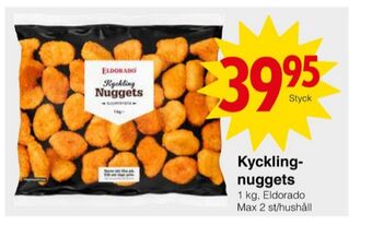 Matöppet Eldorado kycklingnuggets erbjuda