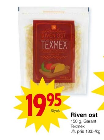 Matöppet Garant riven ost erbjuda