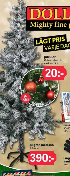 DollarStore Julgran med snö erbjuda