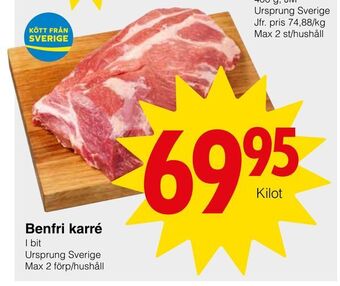 Matöppet Benfri karré erbjuda