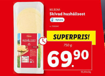 Lidl Milbona Skivad Hushållsost erbjuda