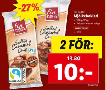 Lidl Fin Carré Mjölkchoklad erbjuda