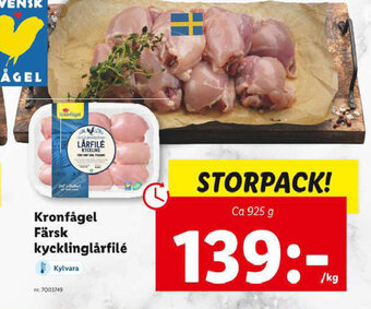 Lidl Kronfågel Färsk kycklinglårfilé erbjuda