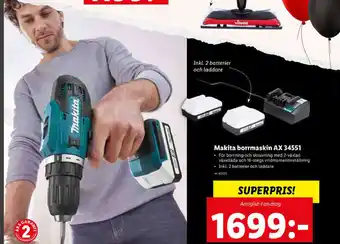 Lidl Makita Borrmaskin AX 34551 erbjuda