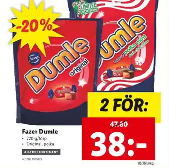 Lidl Fazer Dumle erbjuda