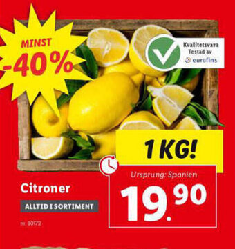 Lidl Citroner erbjuda