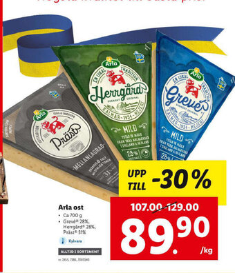 Lidl Arla ost erbjuda