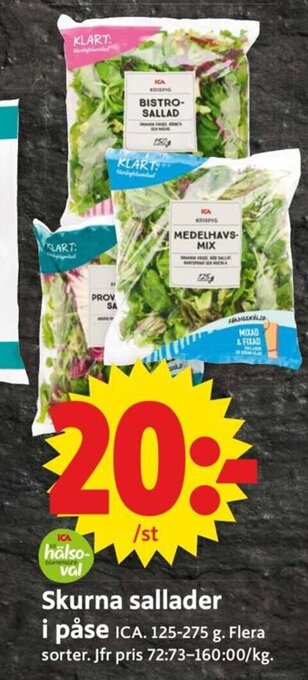 ICA Supermarket Skurna Sallader i Påse erbjuda