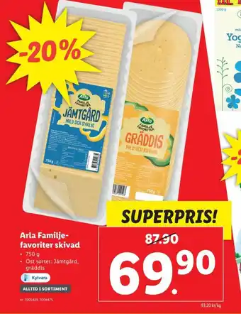 Lidl Arla Familjefavoriter Skivad erbjuda