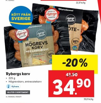 Lidl Rybergs Korv erbjuda