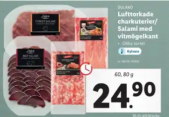Lidl Lufttorkade Charkuterier/Salami Med Vitmögelkant erbjuda