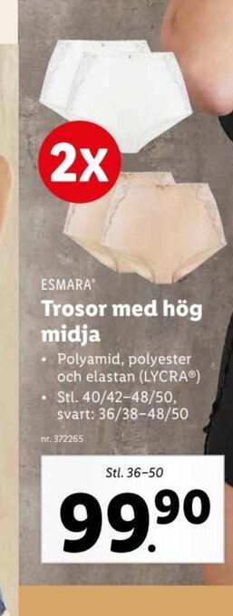 Lidl Trosor med Hög Midja erbjuda