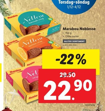 Lidl Marabou Noblesse erbjuda