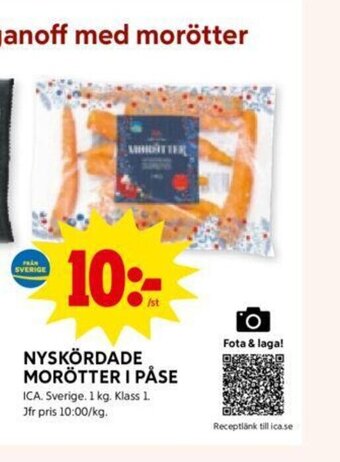 ICA Kvantum Nyskördade Morötter i Påse erbjuda