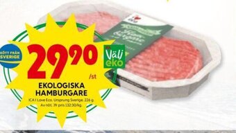 ICA Kvantum Ekologiska Hamburgare erbjuda
