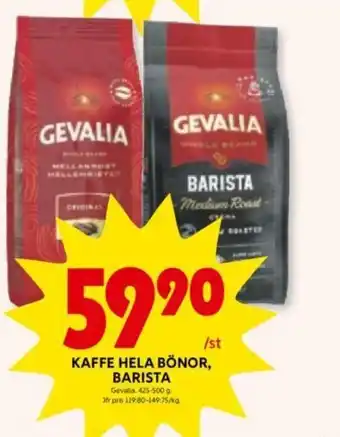 ICA Kvantum Kaffe Hela Bönor Barista erbjuda